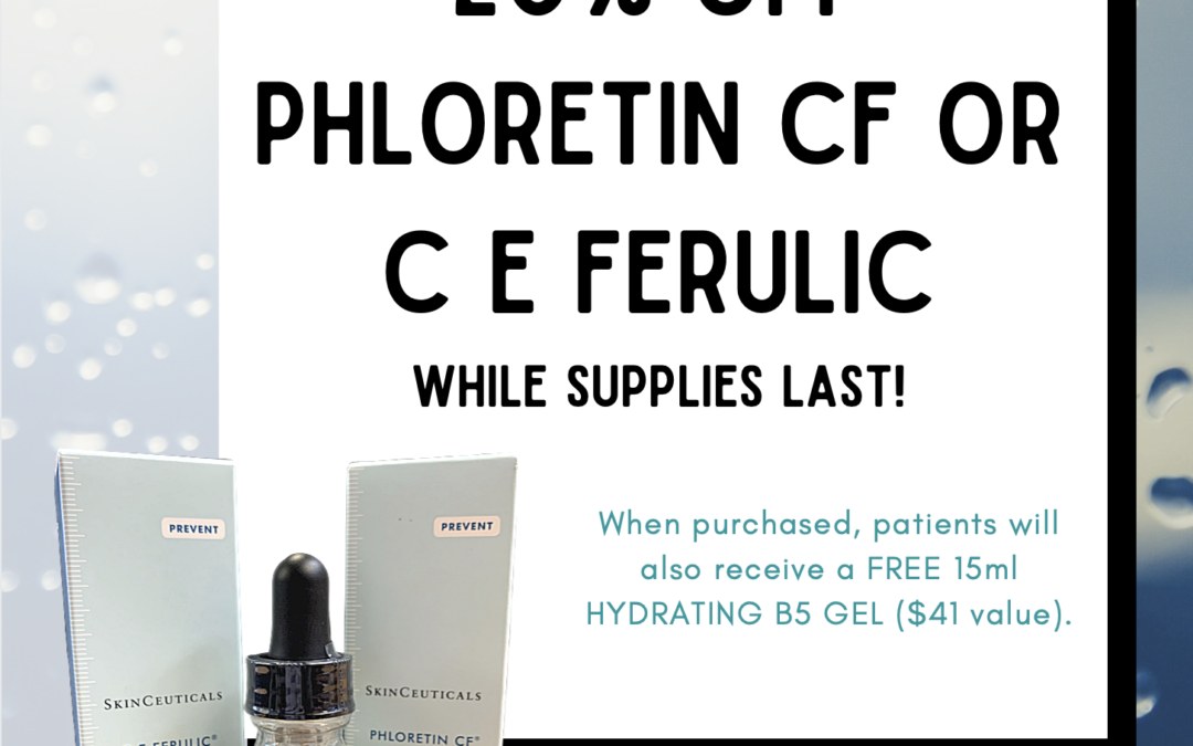 20% off PHLORETIN CF or C E FERULIC while supplies last!